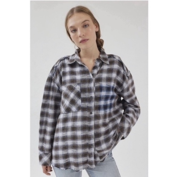 Urban Outfitters Long Sleeve Button Down Plaid Flannel Shirt. - Picture 3 of 9